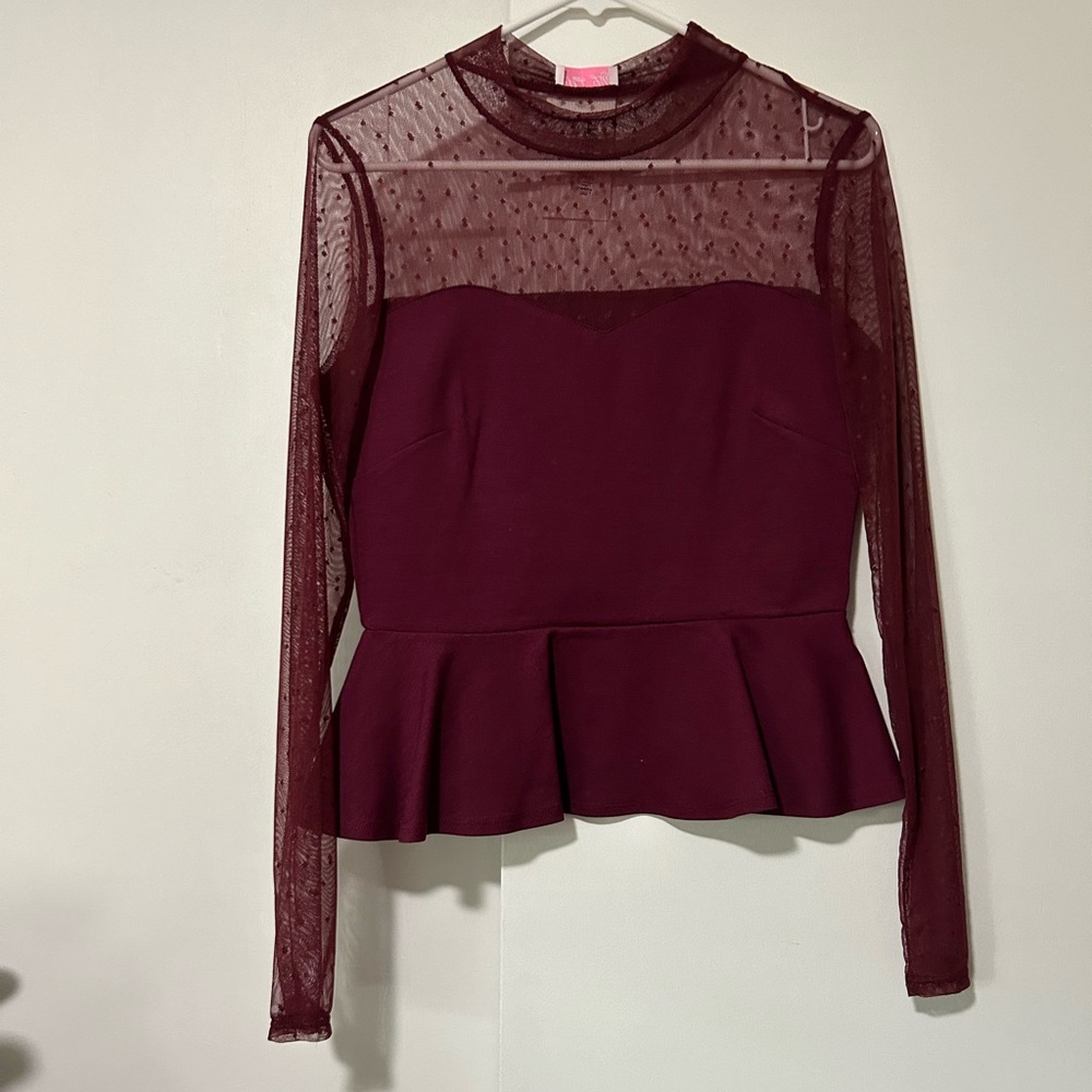 NWT Peplum blouse Pink Lily